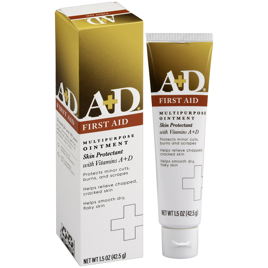 A+D First Aid Multipurpose Ointment, Skin Protectant With Vitamins A + D, 1.5 Oz (42.5 G)