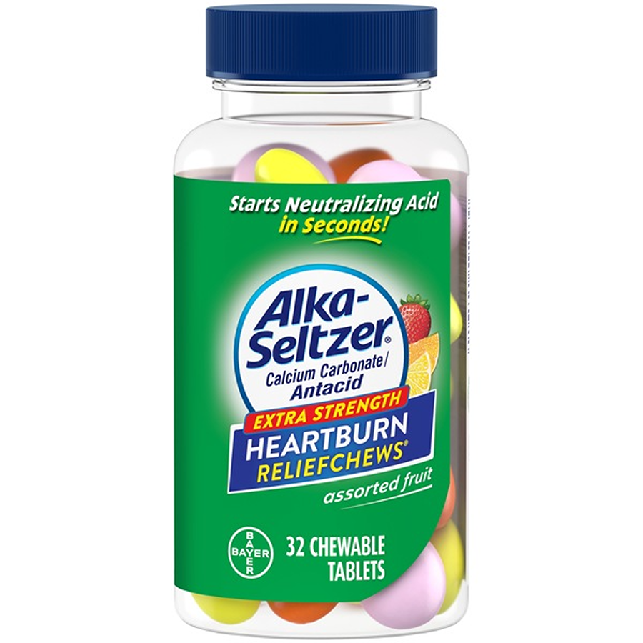 Alka-Seltzer Extra Strength Heartburn Relief Chews Assorted Fruit 32 Chewable Tablets