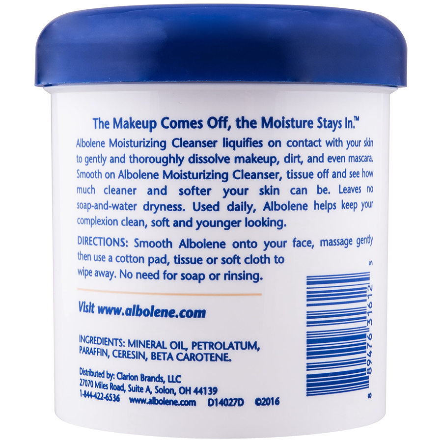 Albolene Moisturizing Cleanser Cream, Fragrance Free, 12 Oz