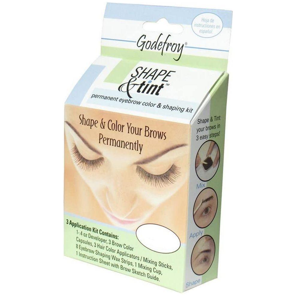 Godefroy Shape & Tint Permanently Eyebrow Color And Shaping Kit Natural Black