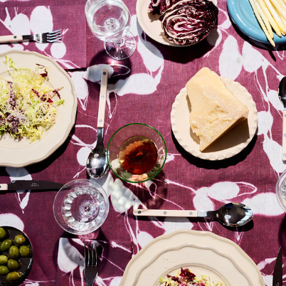 Porto Print in Aubergine Tablecloth