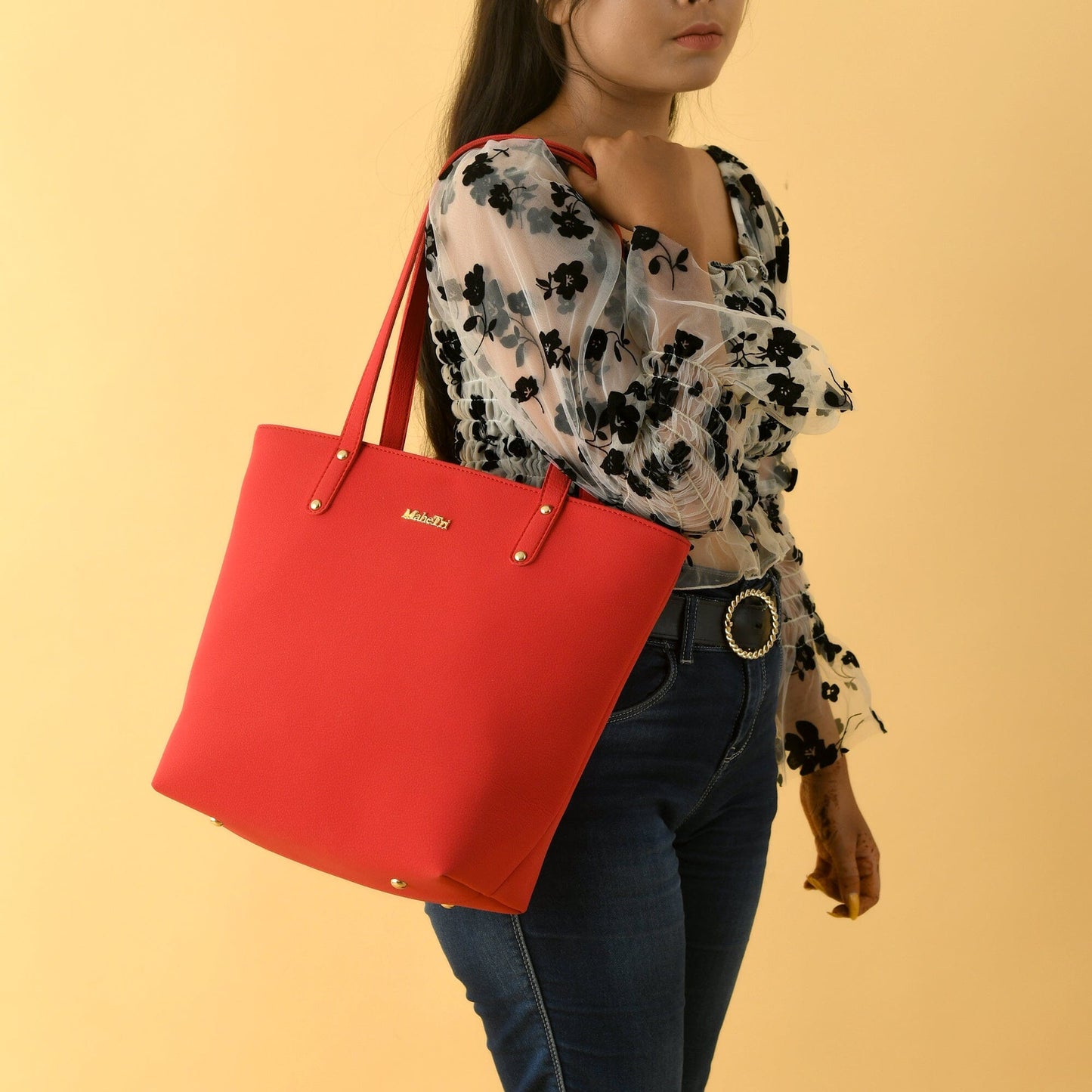 Era Vegan Leather Tote - Coral Red - Osadia Concept Store