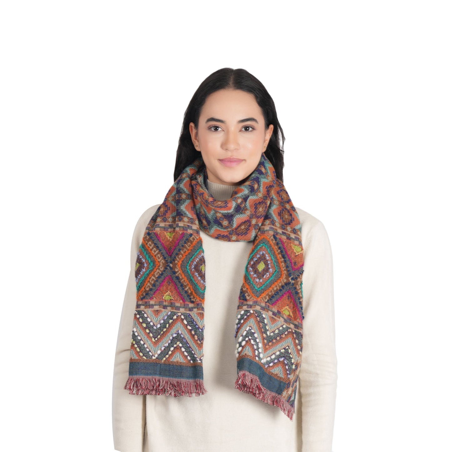 Sierra Geometric Scarf - Violet