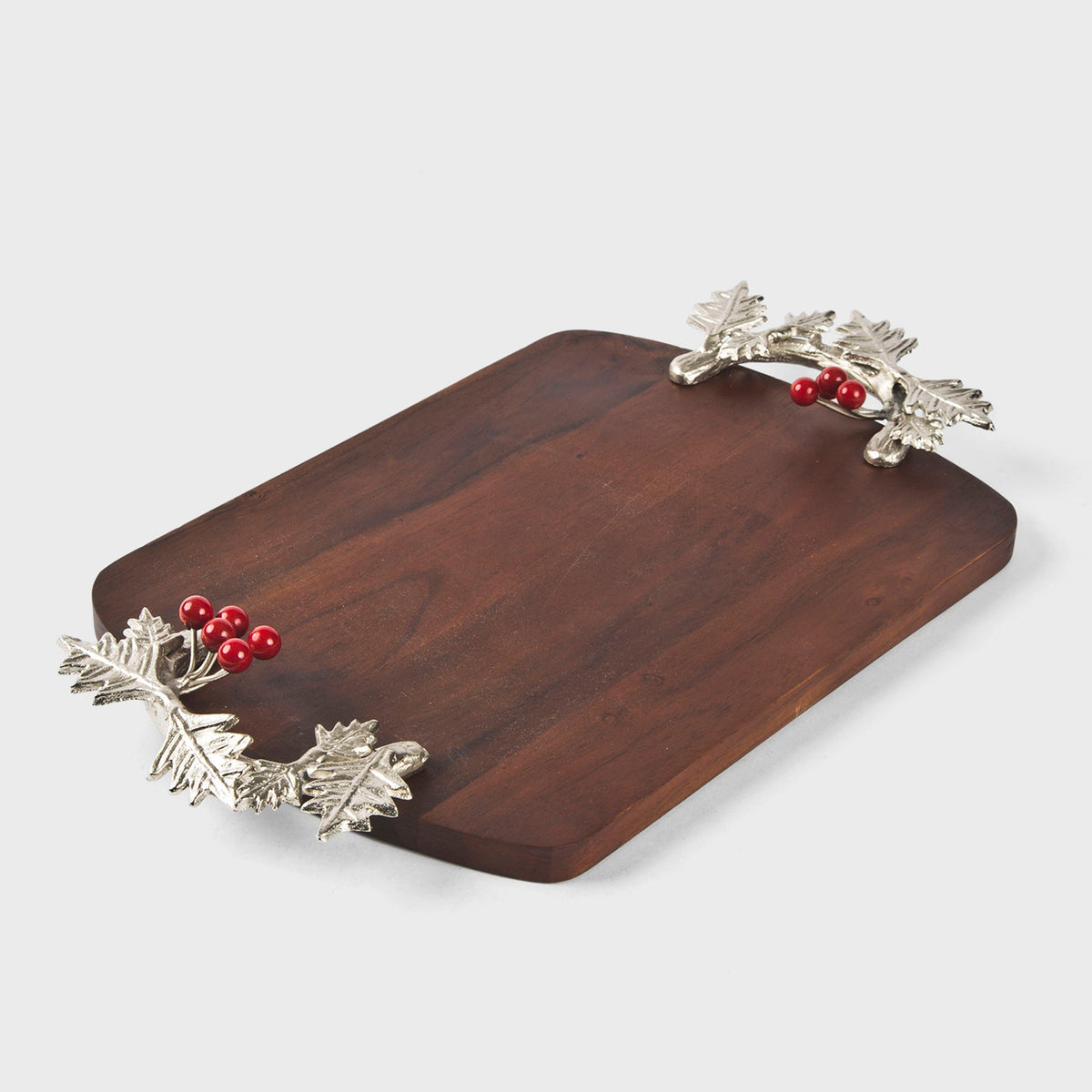 Silver Holly Mango Wood Serving Platter