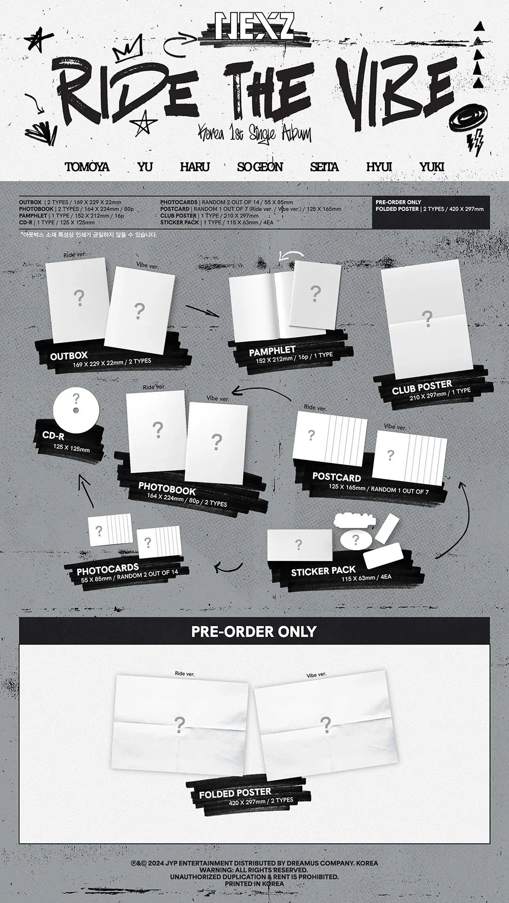 Nexz Korea 1st Single Album - Ride The Vibe General Edition (Random)