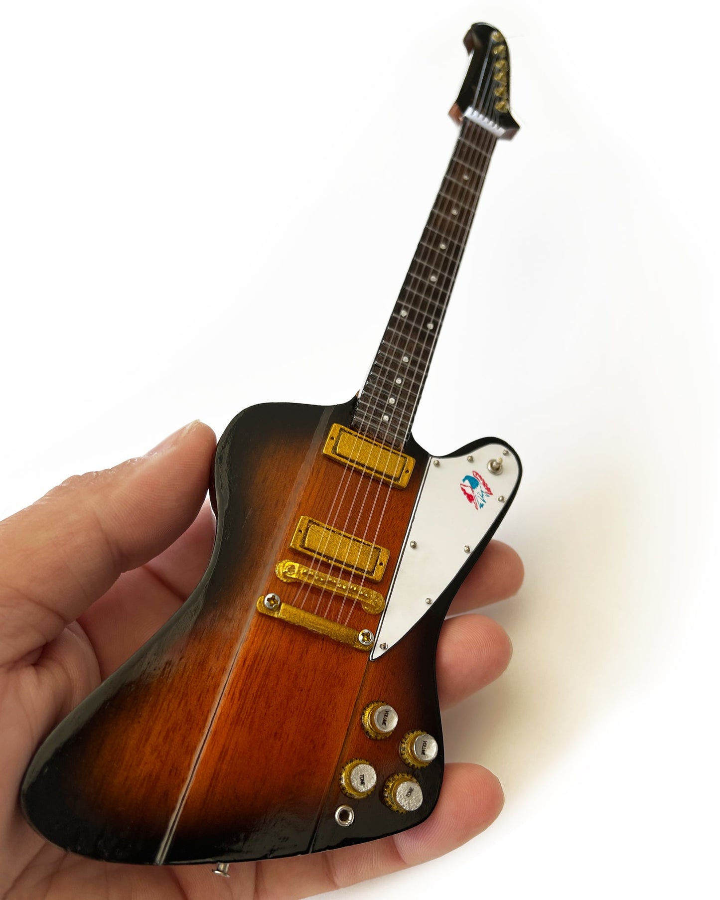 Tom Petty Signature Gibson Firebird V Sunburst Miniature Guitar Model - Red & Blue Logo - Osadia Concept Store