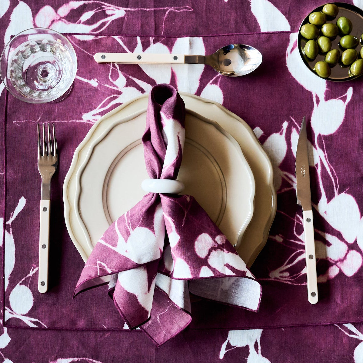 S/4 Porto Print in Aubergine Placemat