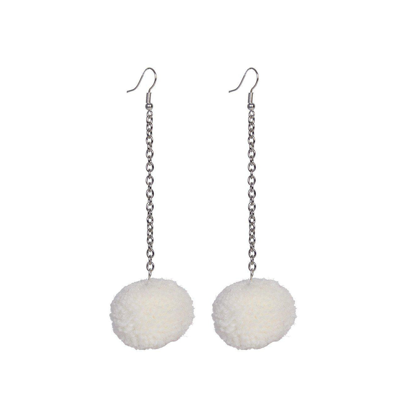 Pom Pom Chain Earrings - Thailand