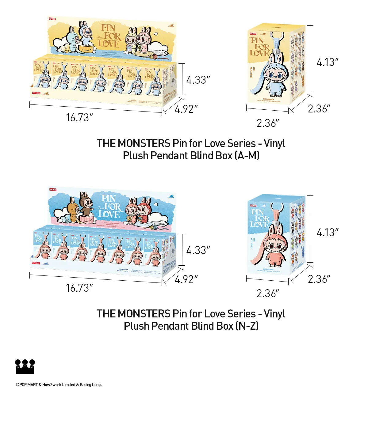 Pop Mart Labubu Pin for Love Series Blind Box (A-M) Yellow - Osadia Concept Store