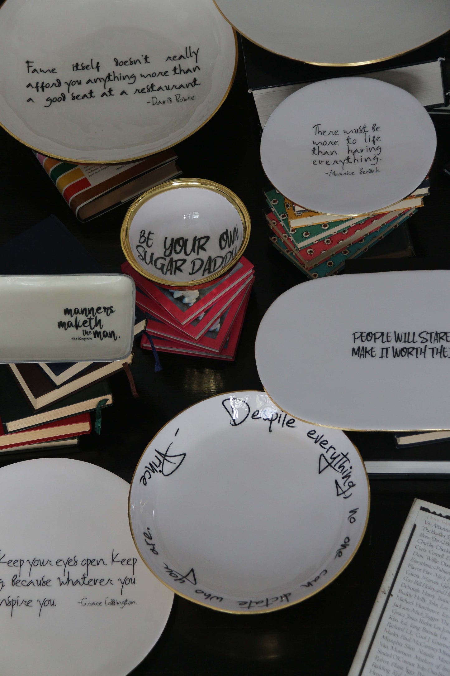 "Be Your Own Sugar Daddy" Grace Jones - Bowl With Quote