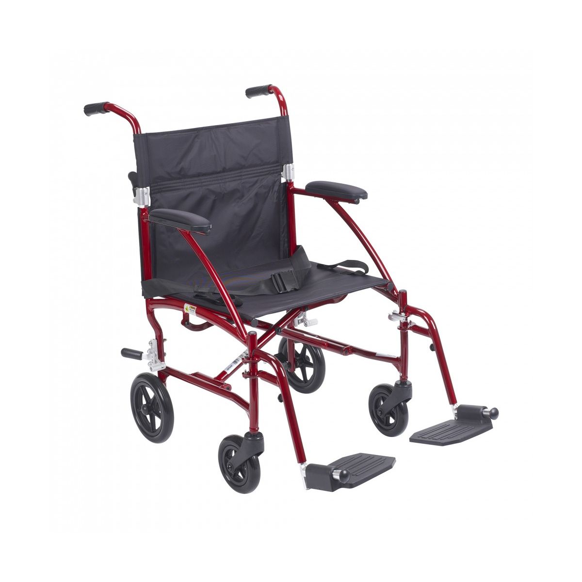 Drive Medical Fly Lite Ultra Lightweight Burgundy Transport Wheelchair