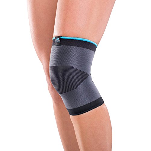 DonJoy Advantage DA161KS01-BLK-L Slip-on Elastic Knee Sleeve For Sprains, Strains, Swelling, Soreness, Arthritis, Easy To Apply Stretch Elastic With Expansion Panels, Black, Small Fits 13" To 14"
