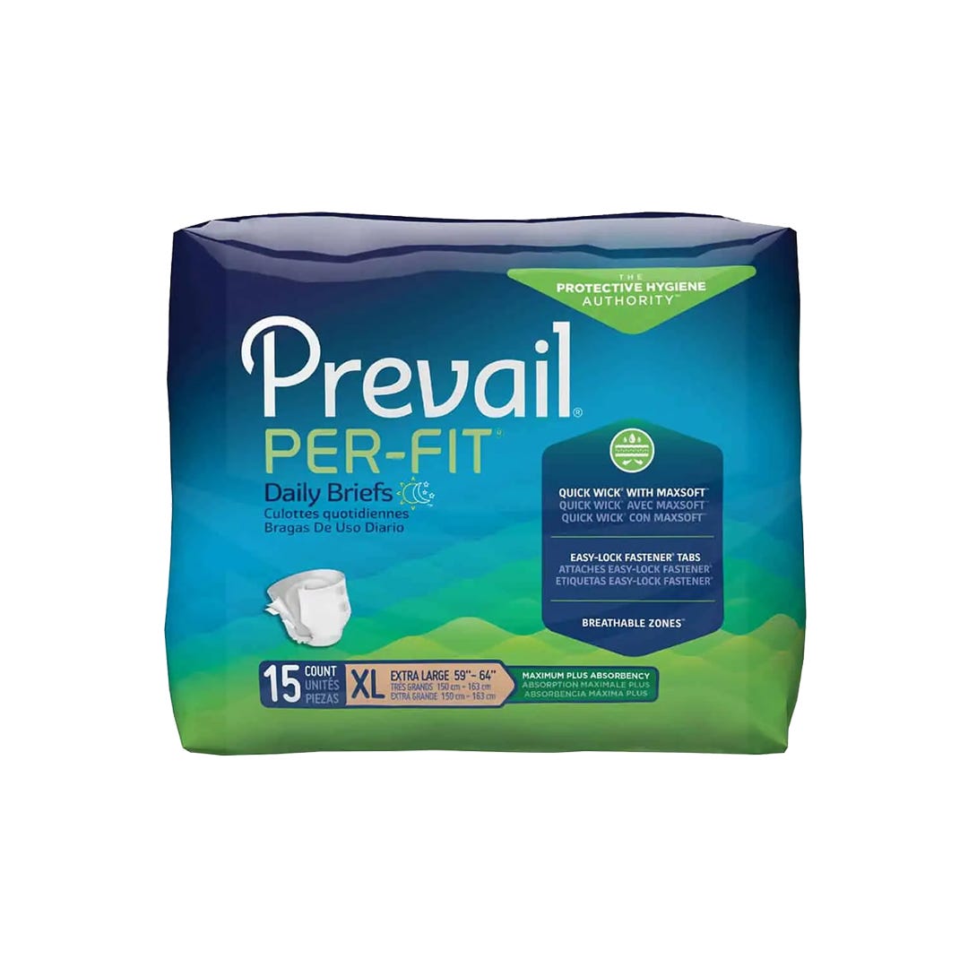 First Quality Unisex Adult Incontinence Brief Per-Fit Maximum Plus X-Large Disposable Heavy Absorbency, Case Of 4