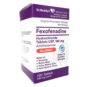 Dr Reddys Fexofenadine 180 Mg Tablets Allergy Relief 100 Count -Exp Date 06-2025
