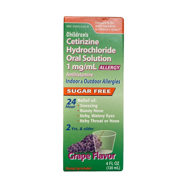 Taro Children's Cetirizine Hydrochloride Allergy Grape Flavor 4 Oz