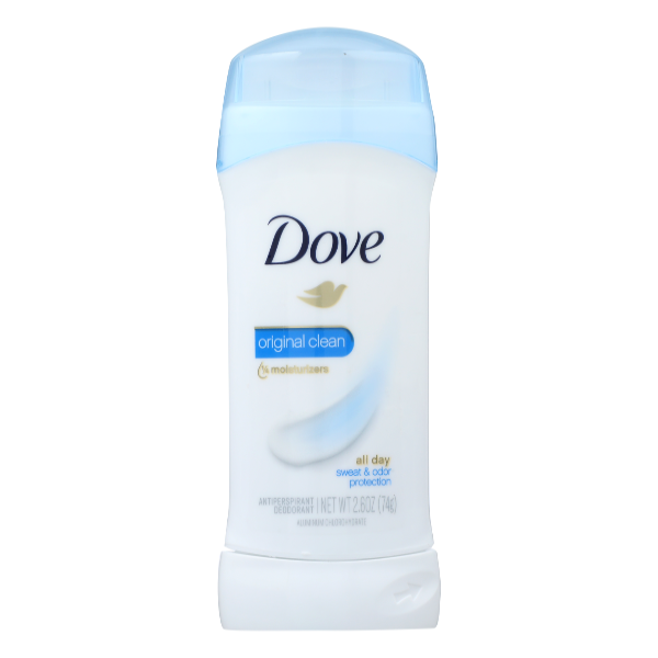 Dove Invisible Solid Antiperspirant Deodorant Stick Original Clean, 2.6 Oz