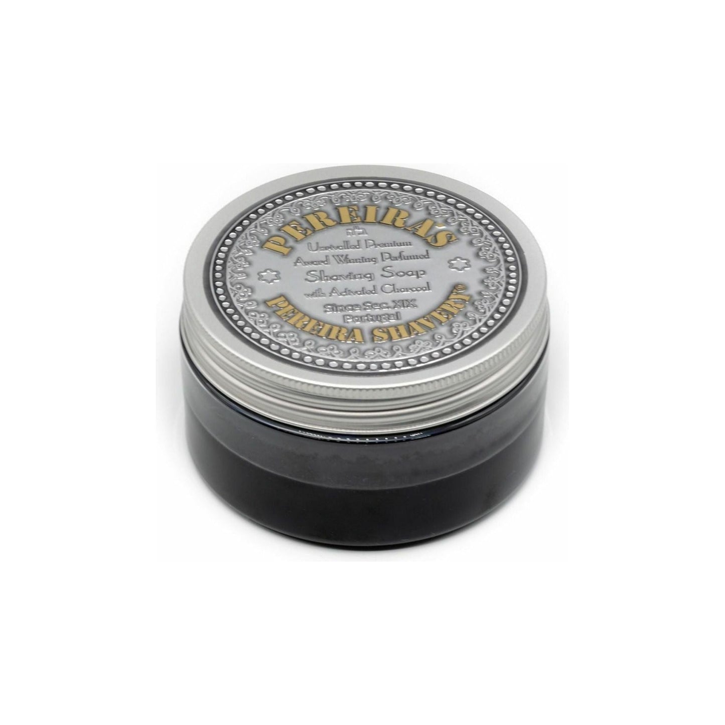 Pereira Shavery KIT: Green Unbreakable Bowl + Water Blossom With Activated Charcoal In Aluminum Dish Shaving Soap
