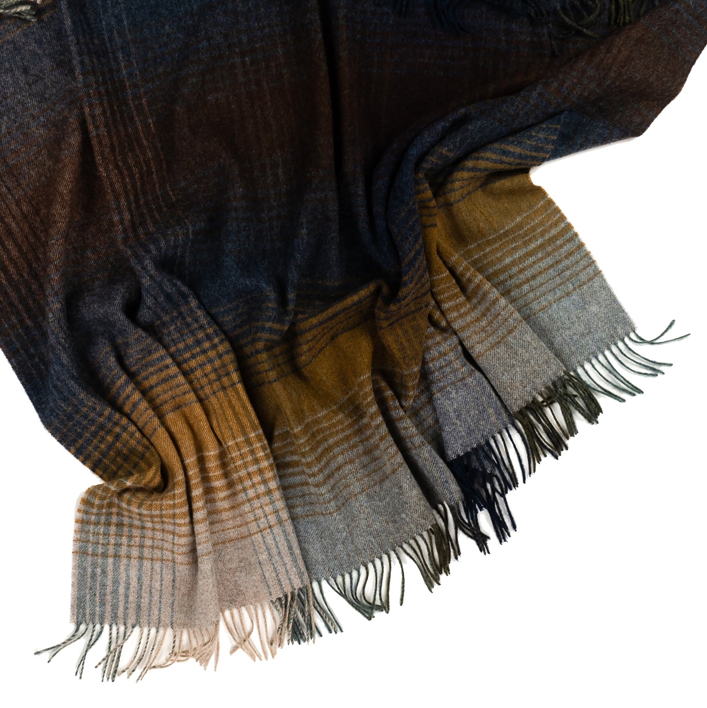 Highland Tweeds Shetland Lambswool Ombre Throw - Burgundy