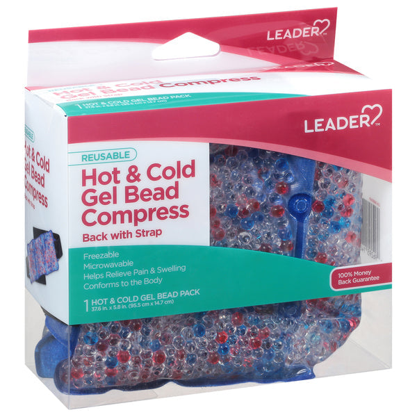 Create Leader, Hot & Cold Gel Bead Compress, Back With Strap, Reusable