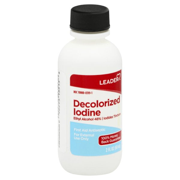 Leader Decolorized Iodine First Aid Antiseptic, 2 Oz