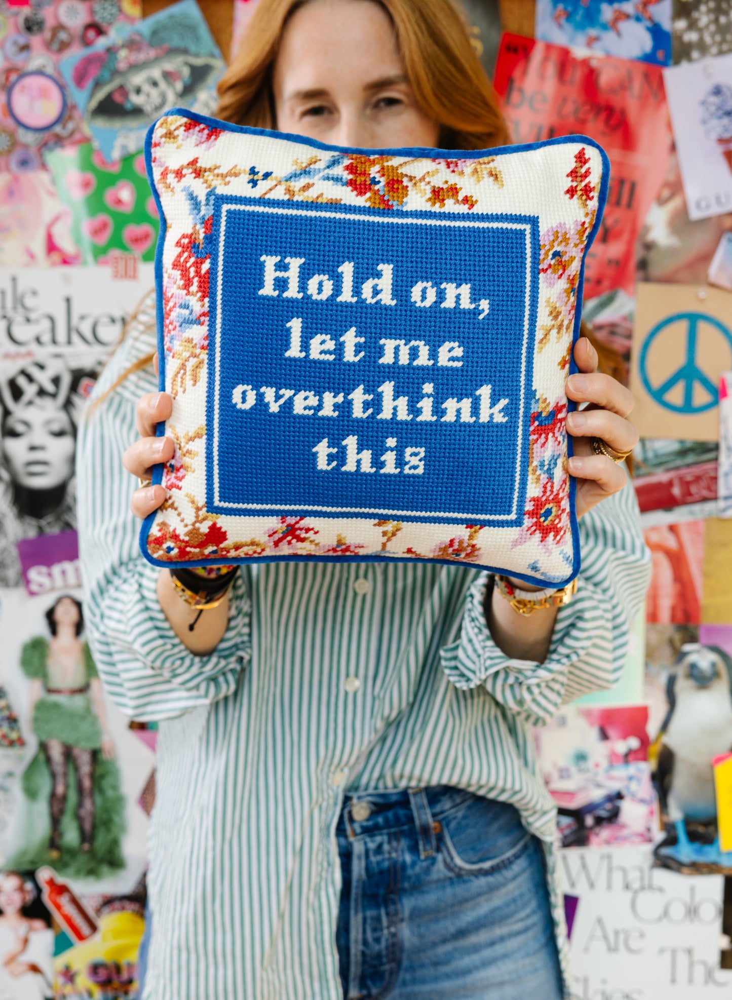 Overthink Needlepoint Pillow - Osadia Concept Store