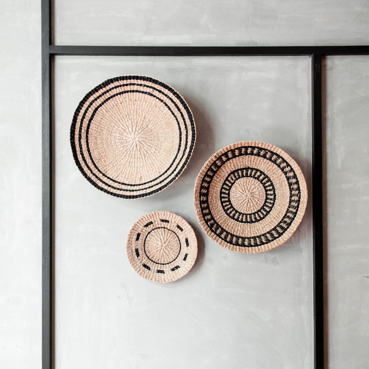 Natural + Black Wall Baskets, Small