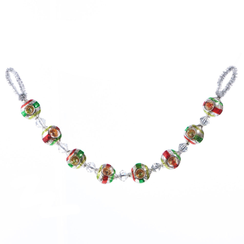 26" Vintage Indent Glass Ornament Garland