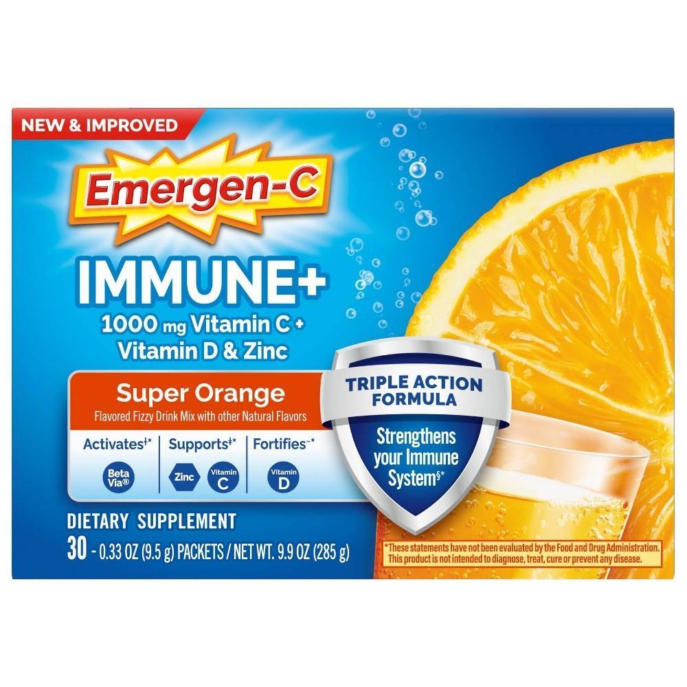 Emergen-C Immune+ Powder Drink Mix With Vitamin - Super Orange