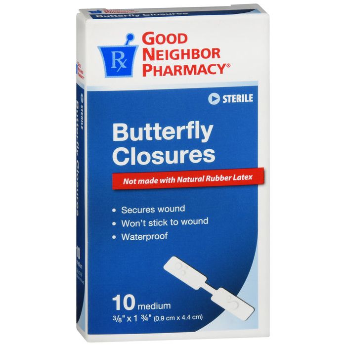 GNP Good Neighbor Pharmacy Butterfly Closures Medium 3/8x1¾ 10ct
