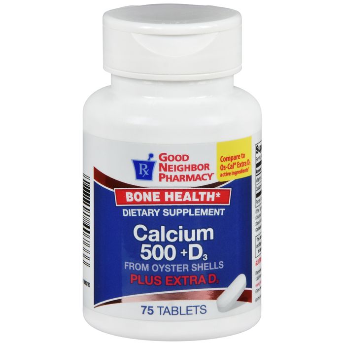 Good Neighbor Pharmacy GNP Calcium +D 500 Mg 75 Tabs
