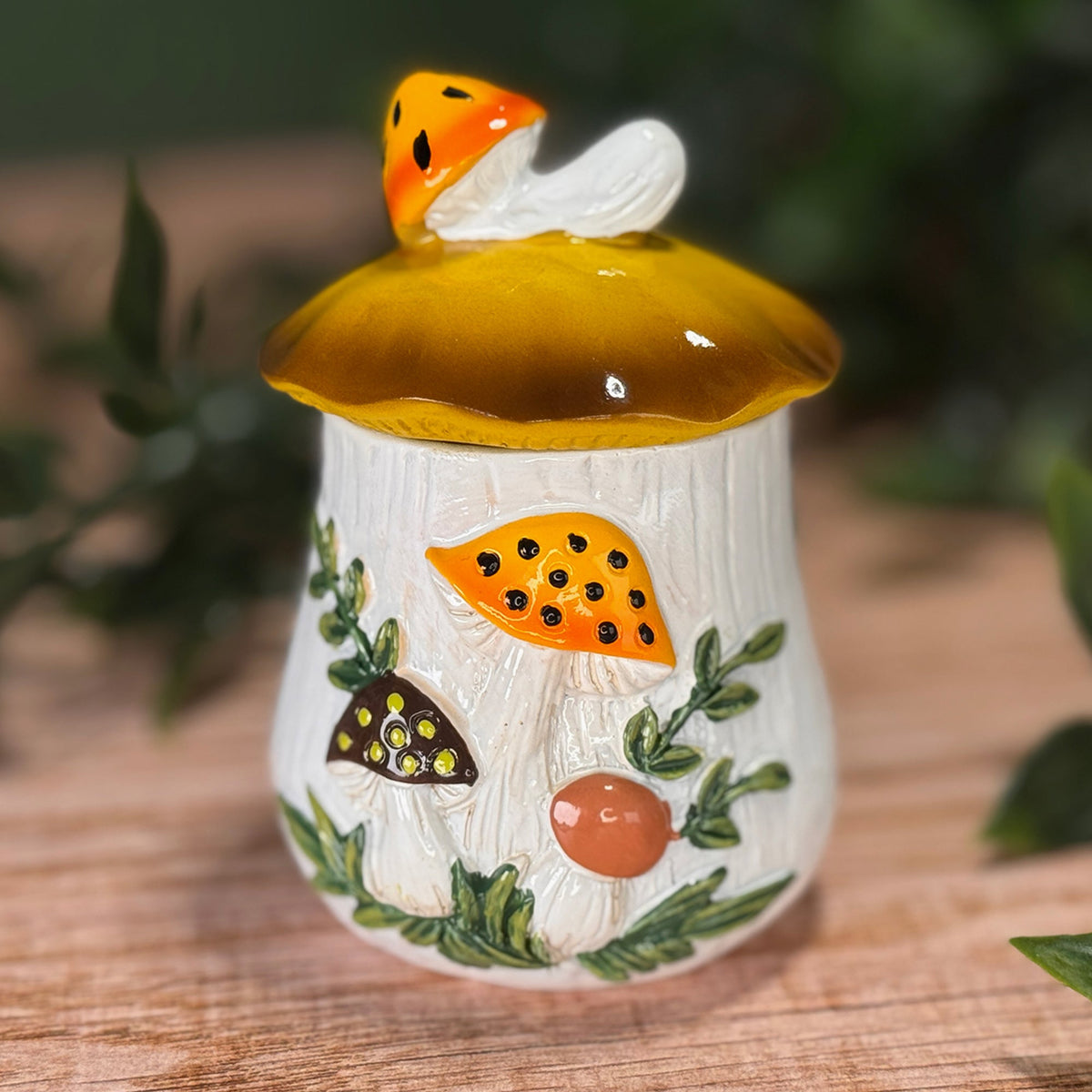 Merry Mushrooms-Inspired 70s Hand-Painted Trinket Box