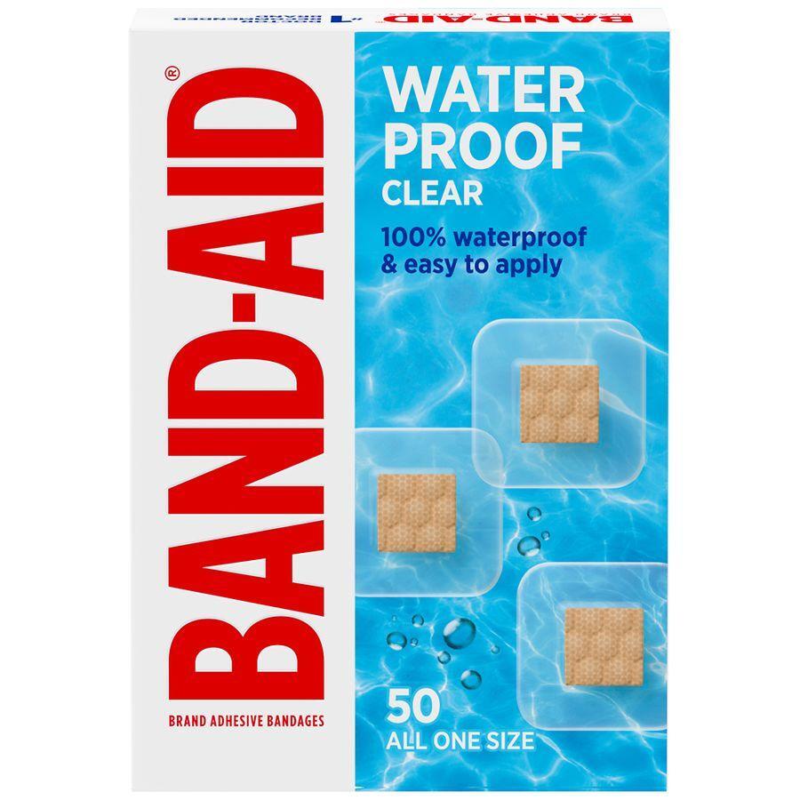 Band-Aid Brand Waterproof Clear Spot Square Bandages One Size
