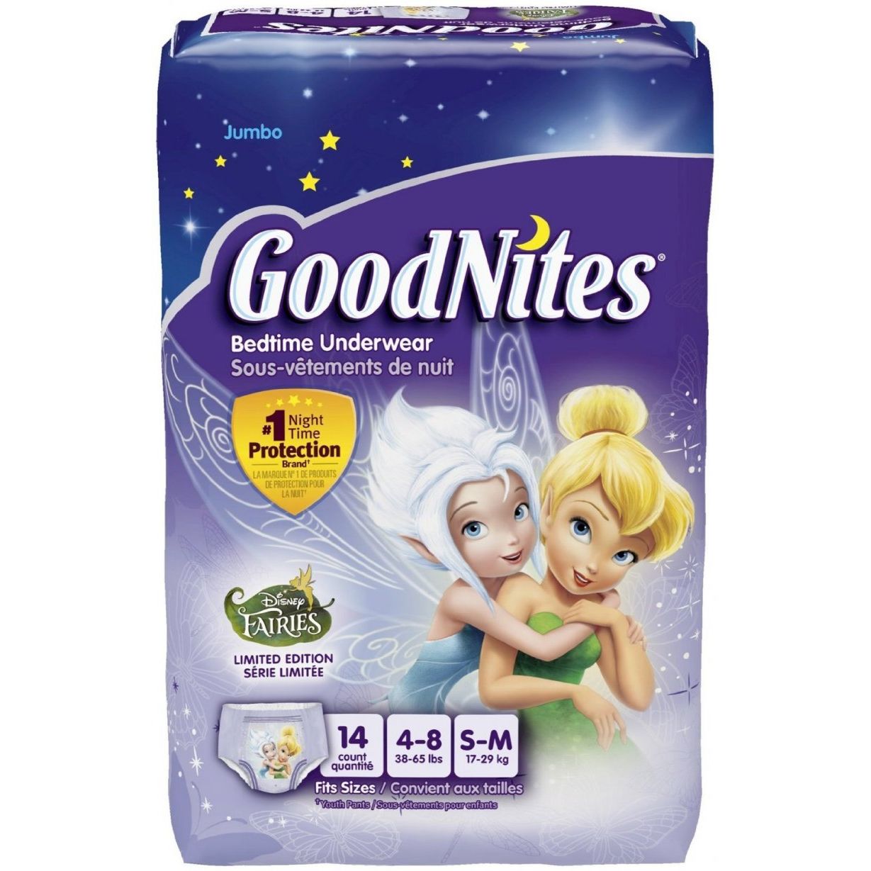 GoodNites Small/Medium Disney Princess Moana Girls Nighttime Underwear