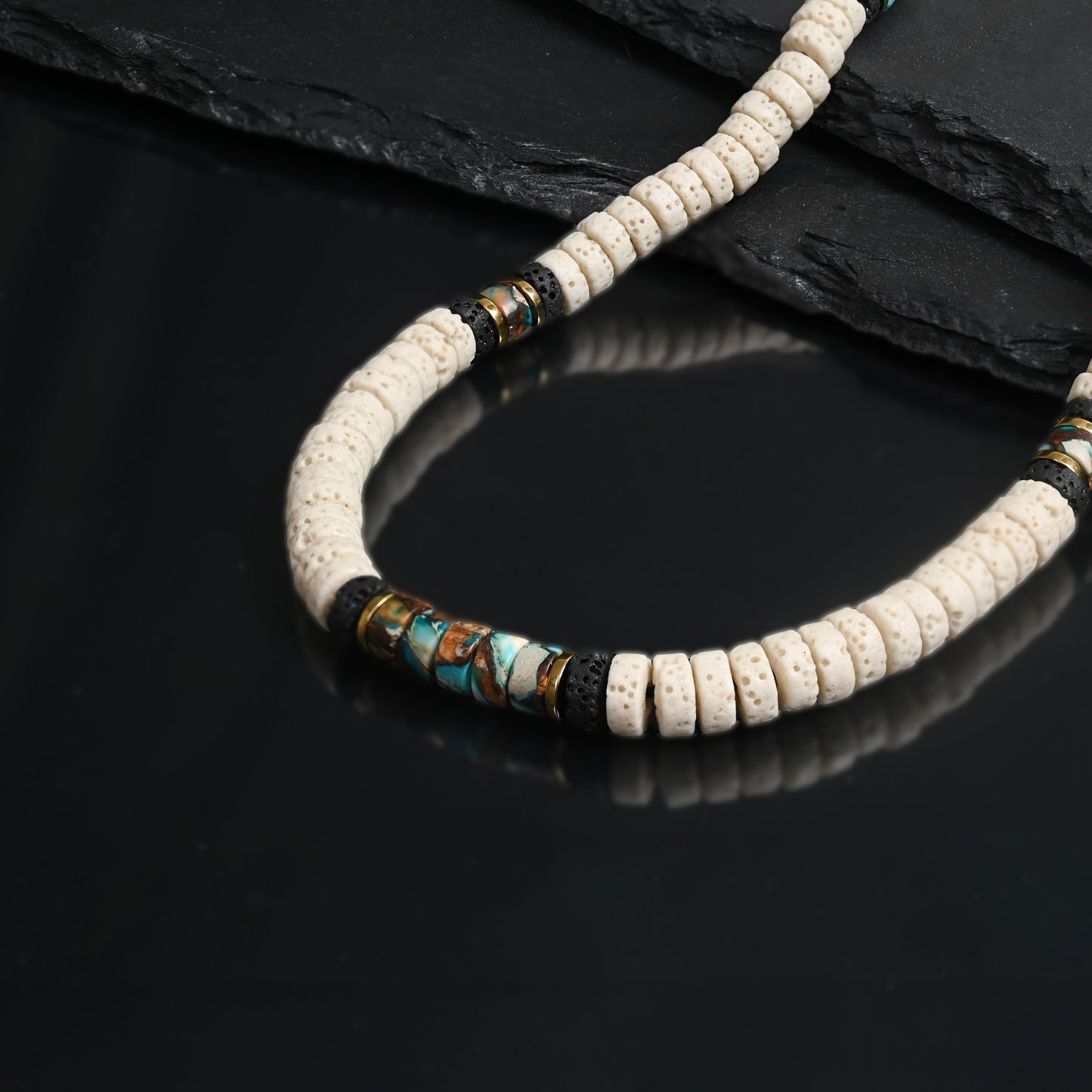 Vanguard Lava Bead Men's Necklace