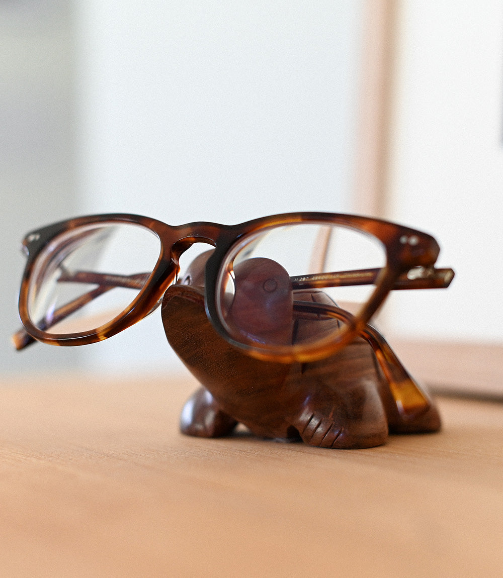 Turtle Eyeglasses Holder/Stand - Hand Carved Indian Rosewood - Osadia Concept Store