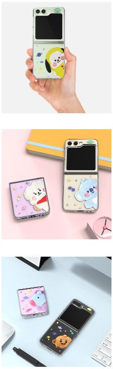 BT21 Fluffy Galaxy Z Filp5 Clear Slim Case