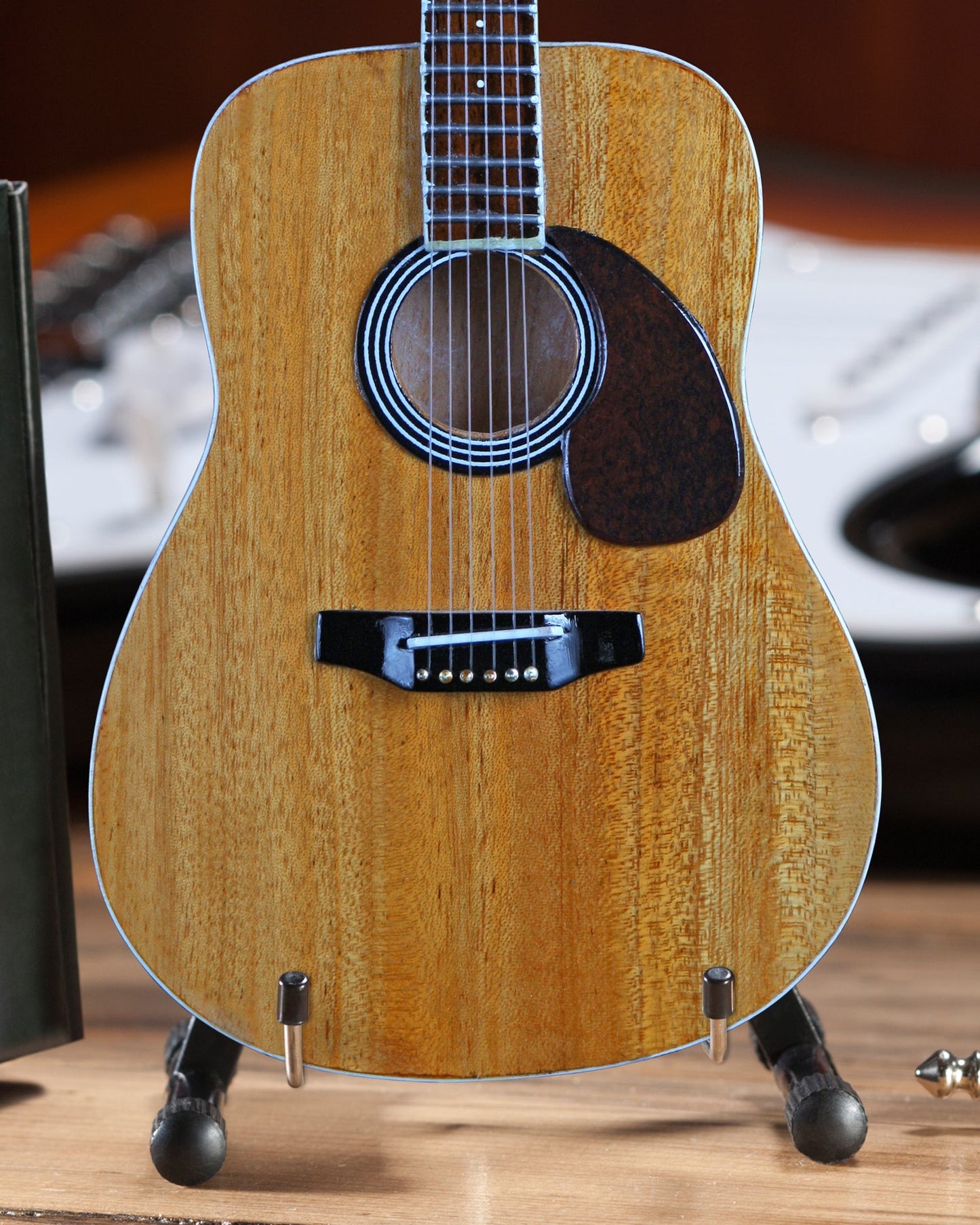 Classic Dreadnought Natural Finish Acoustic Miniature Guitar Replica Collectible