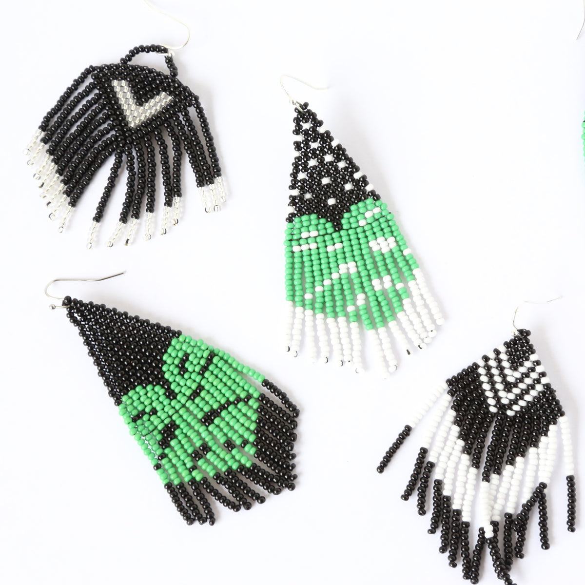 White Monstera Earrings