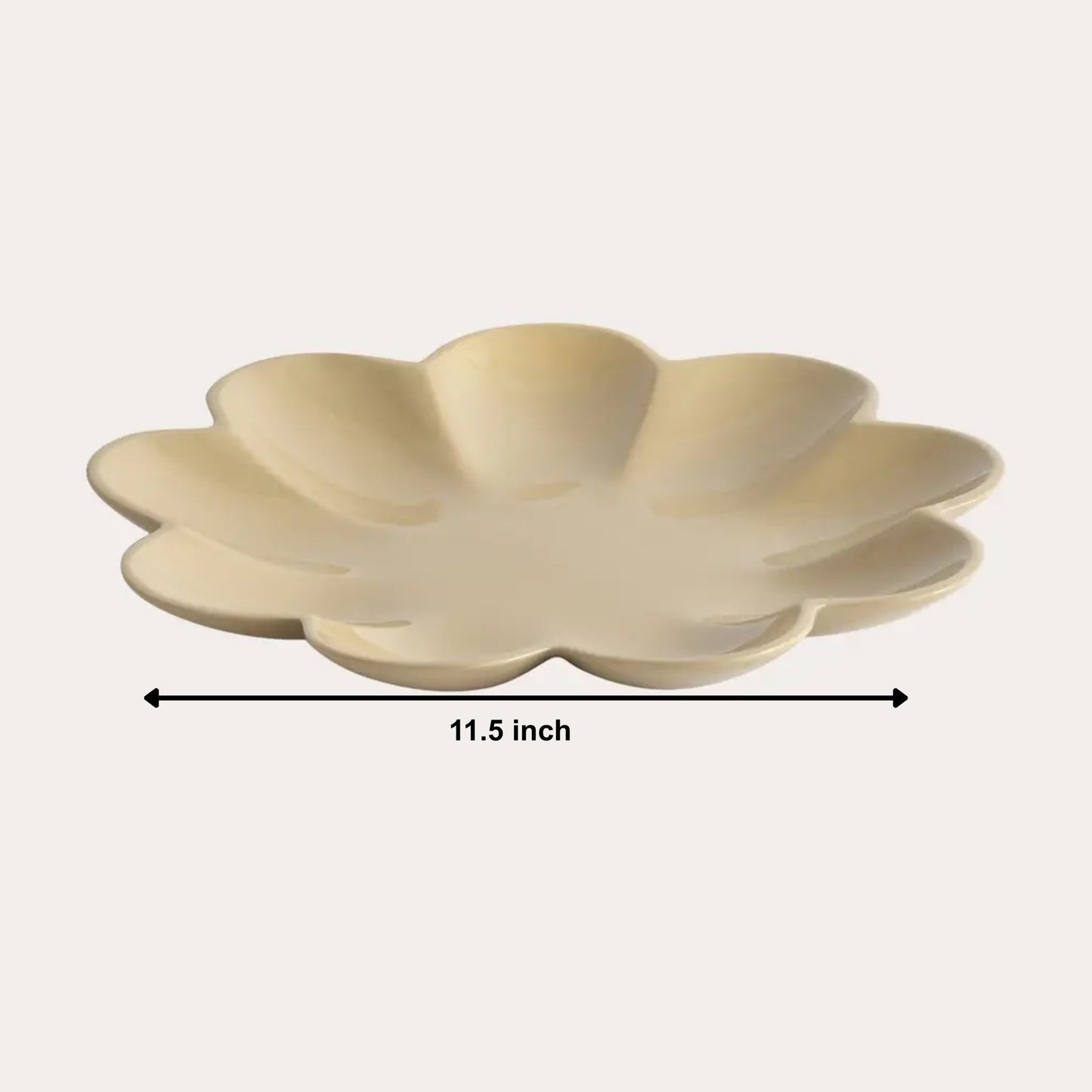 Decorative Petal Tray | Beige | Aluminum
