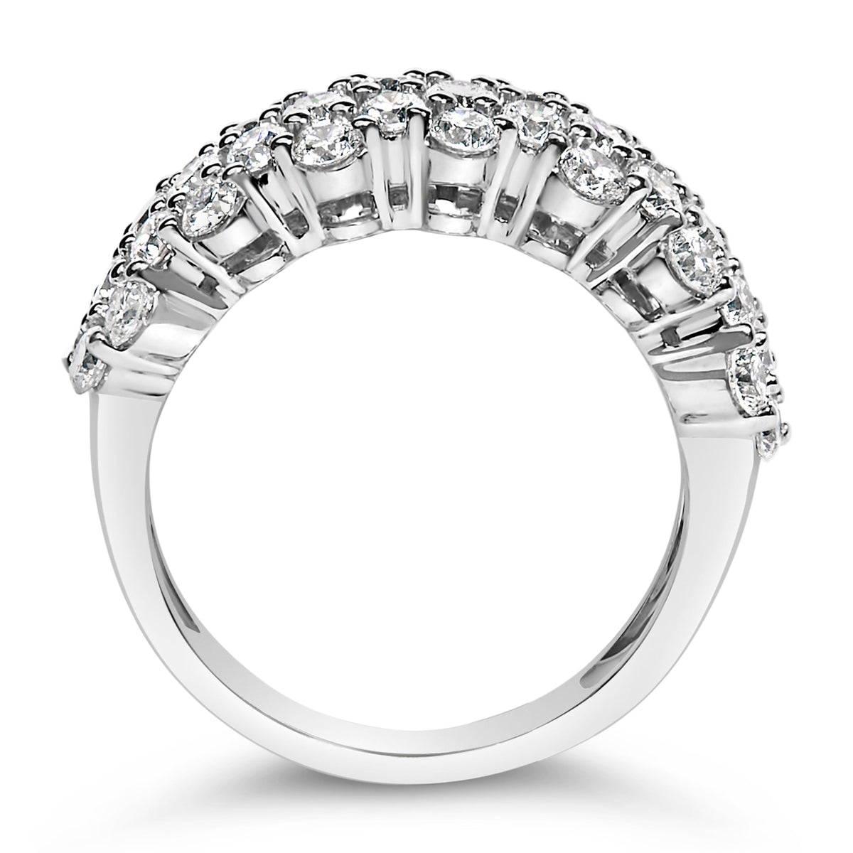 .925 Sterling Silver 2.0 cttw Lab Grown Diamond Scattered Band Ring (F-G Color, VS1-VS2 Clarity) - Ring Size 7