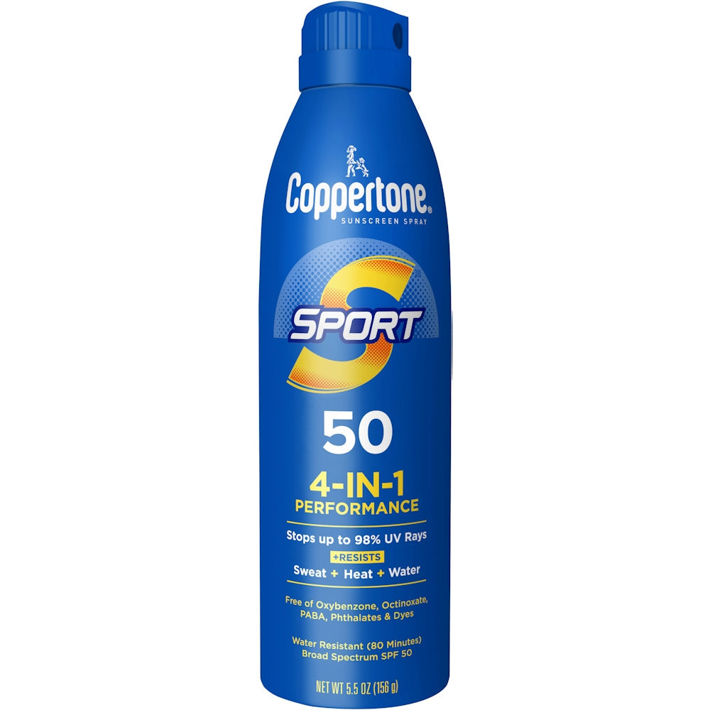 Coppertone Sunscreen Spray, Sport, Broad Spectrum SPF 50 5.5 Oz