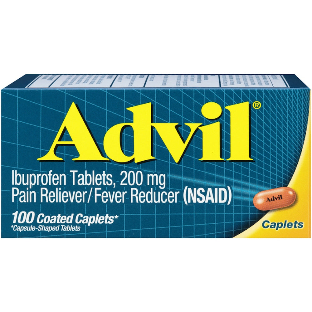 Advil Ibuprofen Pain Reliever Fever Reducer, 200 Mg, 100 Caplets