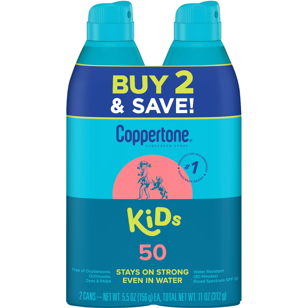 Coppertone Sunscreen Spray, Kids, Broad Spectrum SPF 50