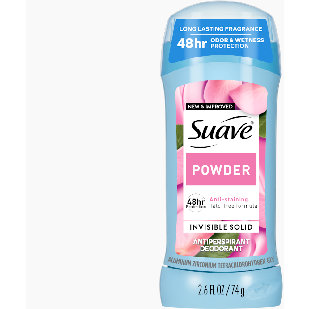 Suave Antiperspirant Deodorant, Invisible Solid, Powder 2.6 Fl Oz