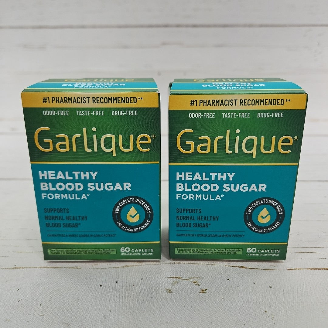 Garlique Garlic Extract Supplement Healthy Blood Sugar Support 6000MCG Allicin 60 Caplets