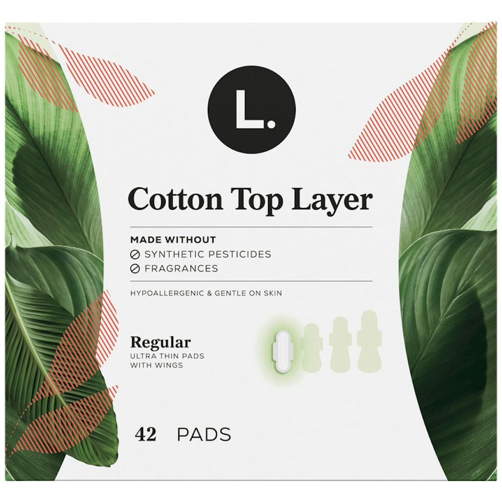 L. Pads, With Wings, Cotton Top Layer, Ultra Thin, Regular