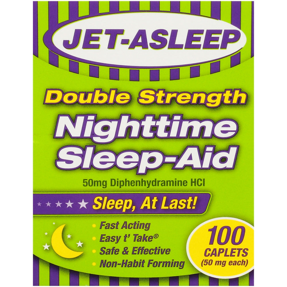 Jet-Asleep Double Strength 50 Mg Nighttime Sleep-Aid 100 Caplets