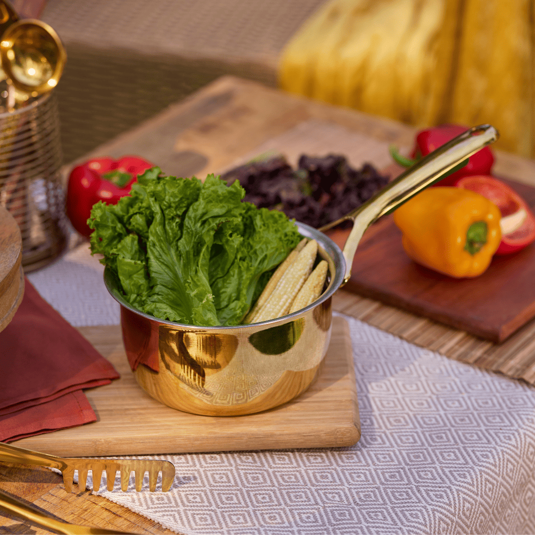 Brass Saucepan with insulated handle