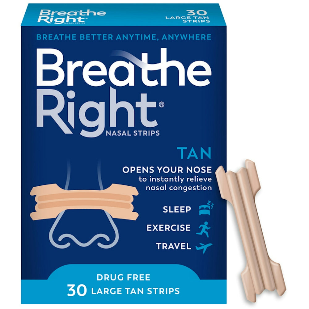Breathe Right Nasal Strips, Original Tan, Large