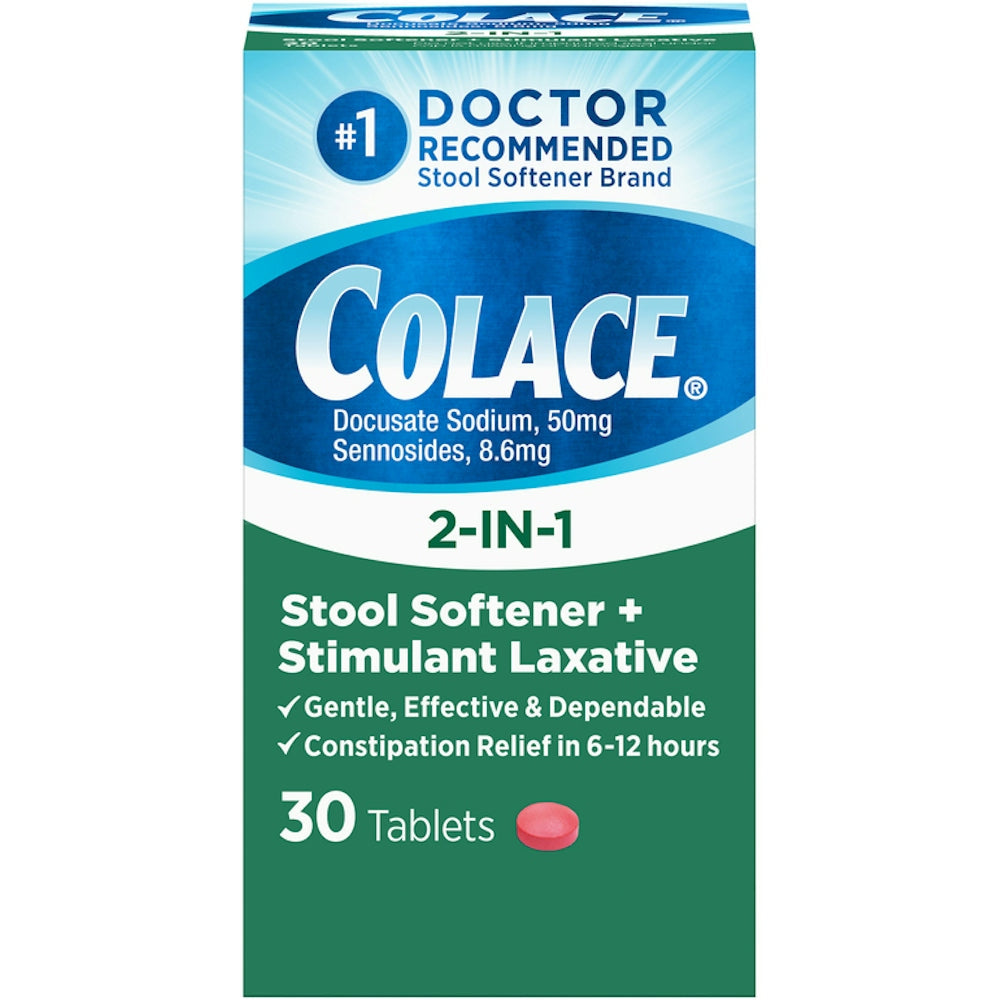 Colace Stool Softener + Stimulant Laxative, 2 In 1, Tablets